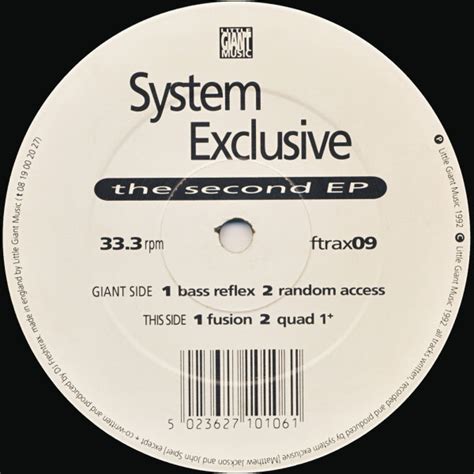 System Exclusive The Second Ep 1992 Vinyl Discogs