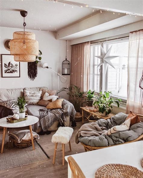 Scandinavian Interior Cozy Room Papasan Chair Bohemian Decor Comfy