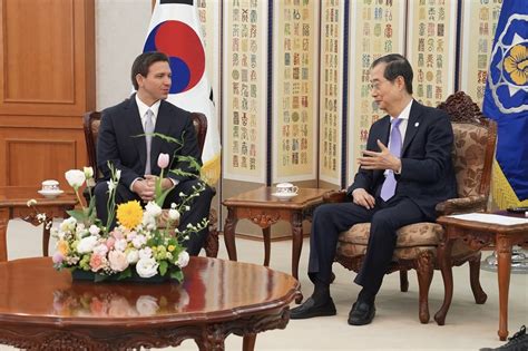 Governor Ron Desantis Meets With South Korean Prime Minister Han Duck