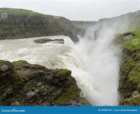 Gullfoss Golden Falls A Waterfall Located In The Canyon Of The