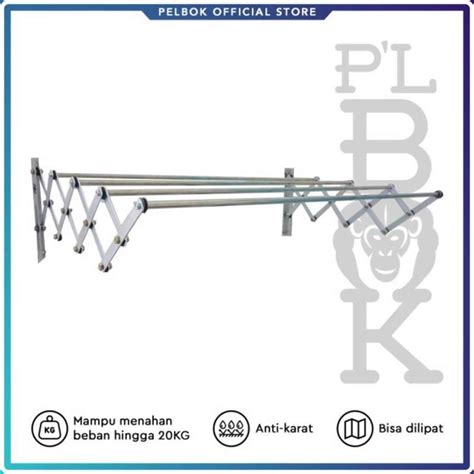 Jual Pelbok Jemuran Handuk Dinding Lipat Cm Stainless Anti Karat