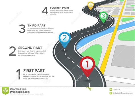 Highway Road Infographic Street Roads Map Gps Navigation Inside Blank Road Map Template