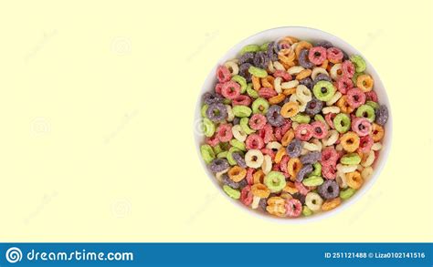 Delicious And Nutritious Fruit Cereal Loops Multicolored Flavorful On