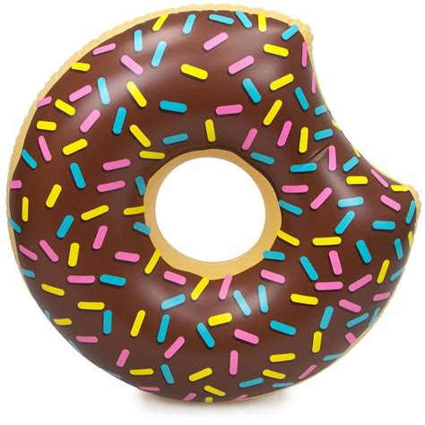 38 donut swimming pool float chocolate frosted with rainbow sprinkles inflatable water raft by