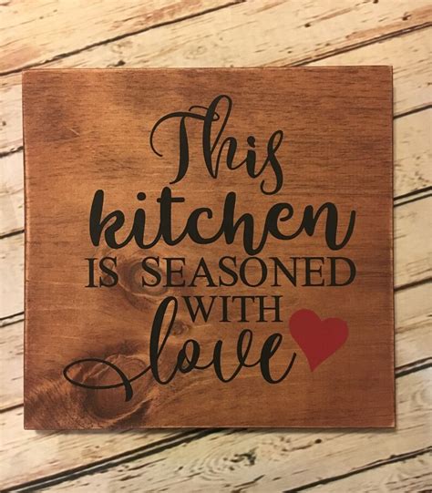 Seasoned With Love Wood Sign Kitchen Love Sign Country Etsy