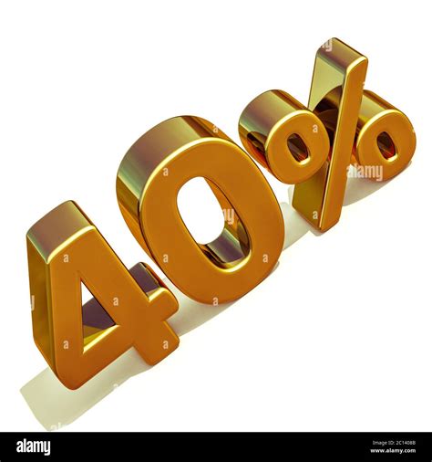 3d Gold 40 Forty Percent Discount Sign Stock Photo Alamy