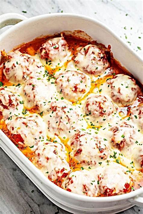 Cheesy Meatballs Casserole Low Carb Meatball Casserole Keto Recipes Dinner Low Carb Meatballs