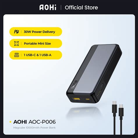Aohi W Power Bank Mah External Battery Fast Charge Mini Portable Powerbank For Iphone