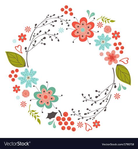 Download Floral round composition Vector Image by Olillia - Image ...