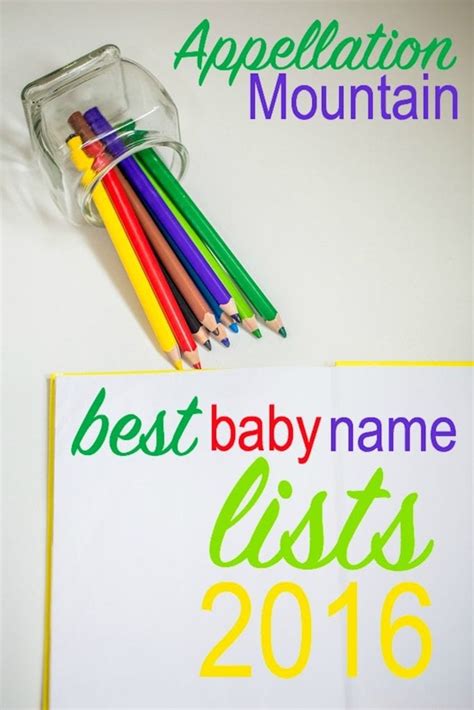 Best Baby Name Lists 2016 Appellation Mountain