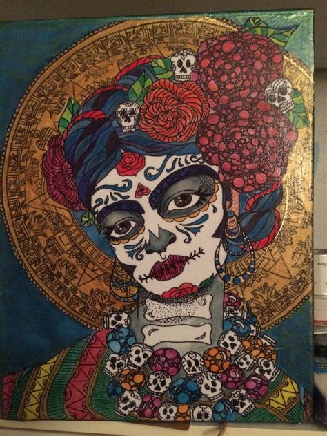 Day Of The Dead 11x14 Ink On Canvas Sold Olvera Street Prints Are