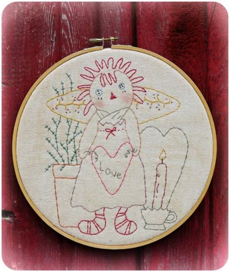 Love Raggedy Ann Embroidery Pattern Pdf Prim Stitchery Doll Etsy In