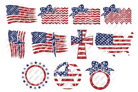 Distressed American Flag SVG Bundle in SVG/DXF/EPS/JPG/PNG • OhMyCuttables
