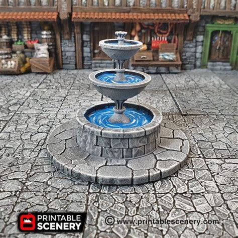 Dnd Tiered Fountain Town Square Village Tabletop Scatter Etsy Water