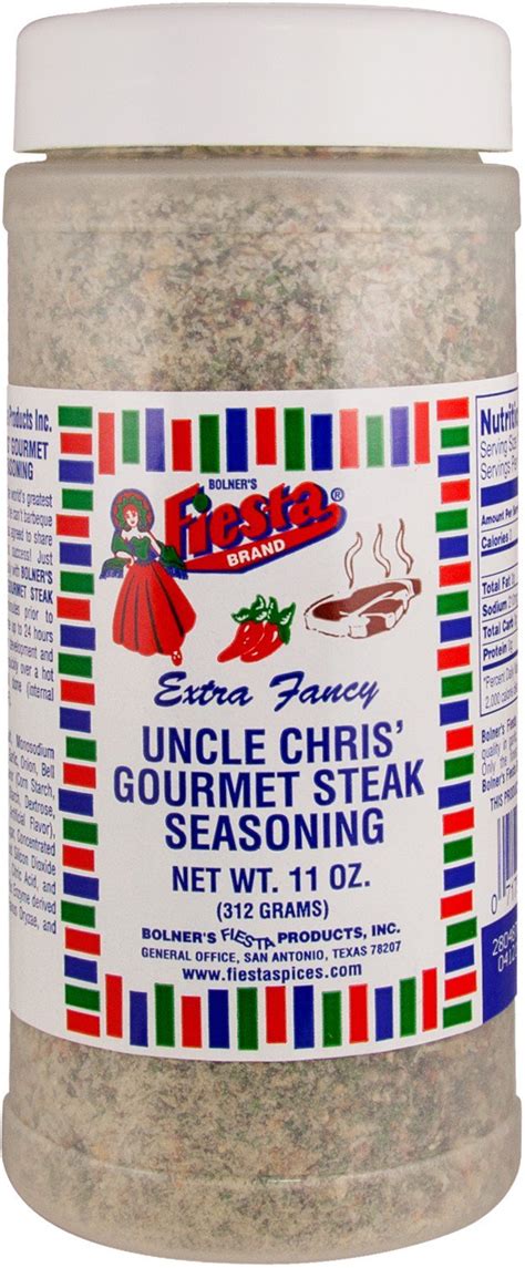 Bolner Fiesta Brand 11 Oz Uncle Chris Gourmet Steak Seasoning Academy