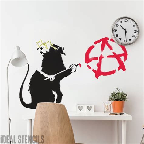Banksy Anarchist Rat Stencil Xl Wall Stencil Ideal Stencils