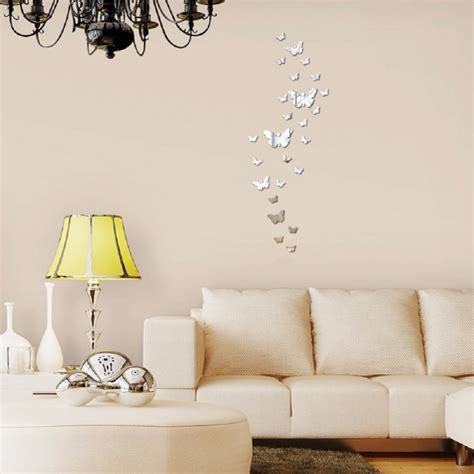 Mirror Wall Sticker Removable Diy 3d Mirrors Wall Vinyl Decal Acrylic