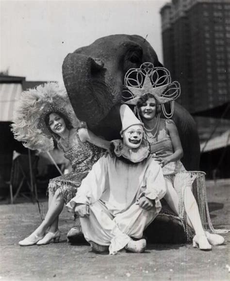 Three Women In Costume Posing With An Elephant