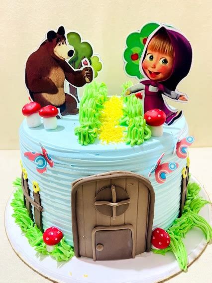Customized Masha And The Bear Themed Cake The Bakers Table