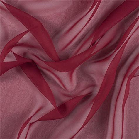 Dark Red Silk Chiffon Fabric By The Yard Etsy Silk Chiffon Fabric