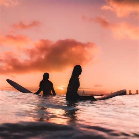 Sunset Surf Heaven Benji Girl Surfer Sunset Surf Sunbeams High Tide Surf Girls
