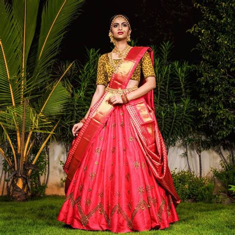 You Can Get Timeless Custom Made Sarees Here Wedding Saree Blouse Designs Half Saree Designs