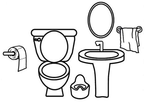 bathroom coloring and drawing page | Coloring pages, Coloring pictures