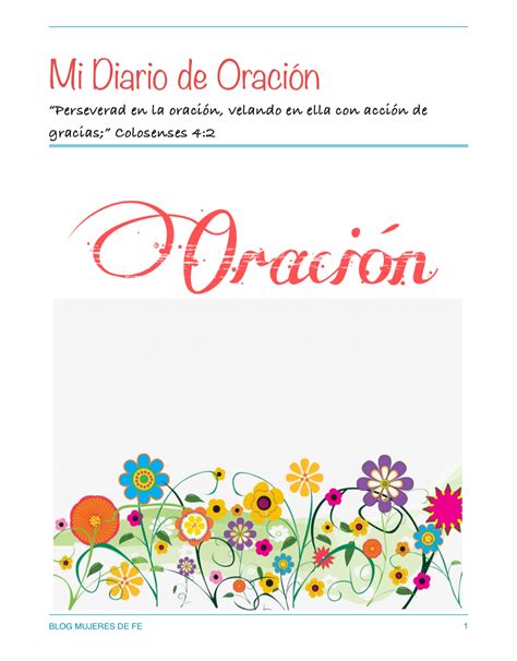 Mi Diario De Oración ¡gratis Blog Mujeres De Fe