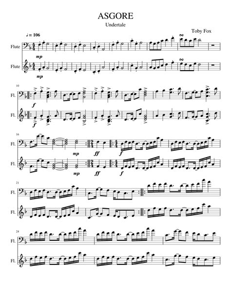 Asgore Sheet Music For Flute Download Free In Pdf Or Midi