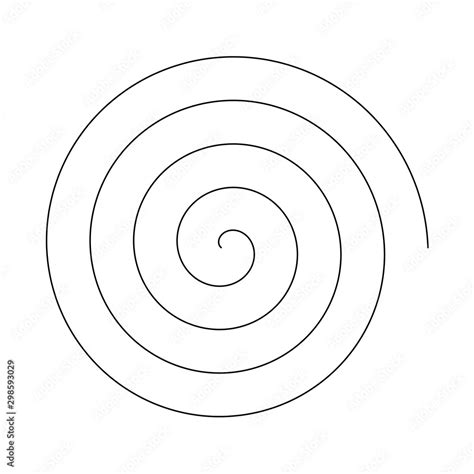 Line In Circle Form Single Thin Line Spiral Goes To Edge Of Canvas
