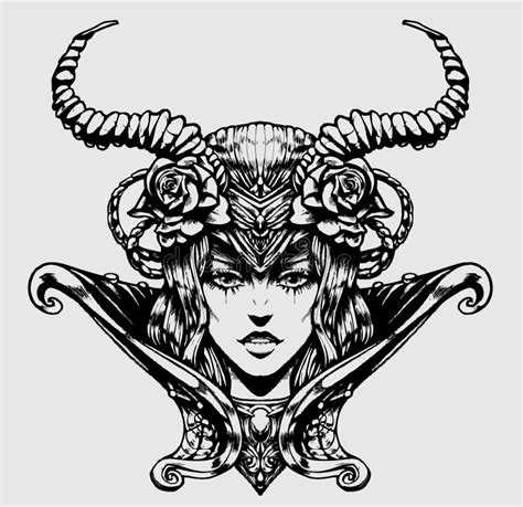 Beautiful Woman With Horns Stock Vector Illustration Of Devil 126327486