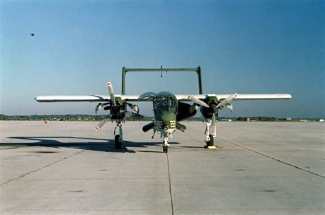 A Head On View Of A Marine Ov 10a Bronco Aircraft On The Flight Line