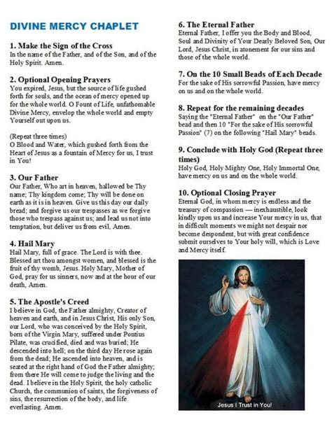 Chaplet Of Divine Mercy Divine Mercy Chaplet Prayer Divine Mercy