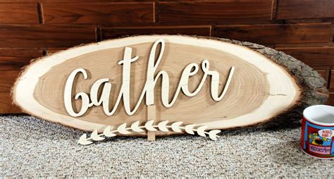 Gather. Unfinished wood cutout. Word cutout. Laser Cutout. Wood Sign. Sign blank. Word. Wood ...