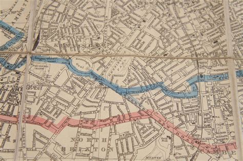 19th Century London Postal Map Of Large Scale Framed At 1stdibs