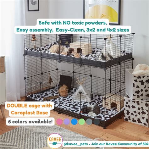 Spacious Two Level Guinea Pig Candc Cage White Modular Design Easy