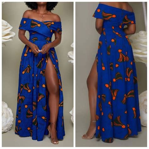 long african blue maxi dress ankara maxi dress african etsy