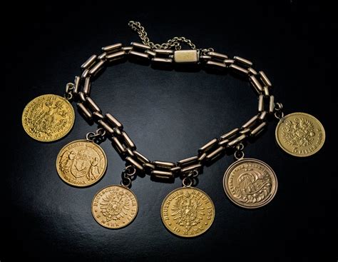 Vintage 1970's 9ct gold gate bracelet, 29.8g fully hallmarked. Antique Old European Gold Coin Bracelet Late 1800s - Early 1900s - Antique Jewelry | Vintage ...