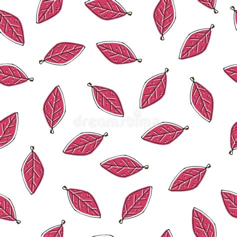 Cute Simple Autumn Seamless Pattern With Colored Leaves Vector Season