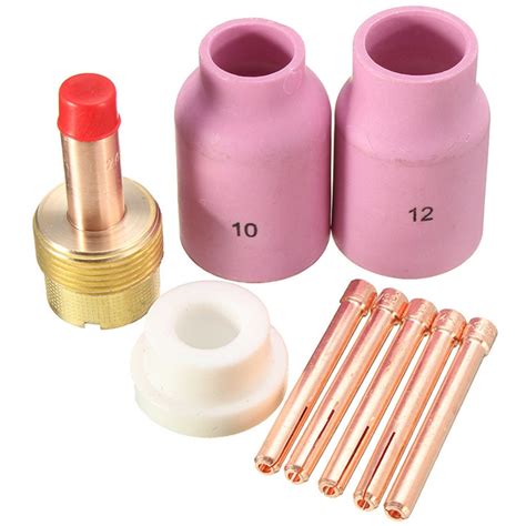 9Pcs TIG Welding Torch Large Long Gas Lens Alumina Cup For WP17 WP18