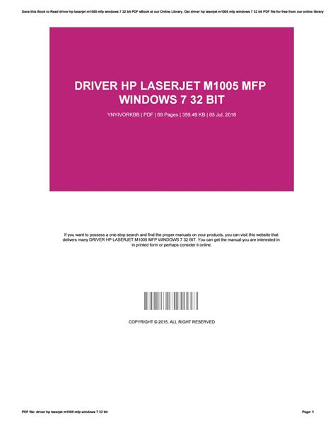 Hp laserjet m1522nf drivers will help to eliminate failures and correct errors in your device's operation. Driver hp laserjet m1005 mfp windows 7 32 bit by c765 - Issuu