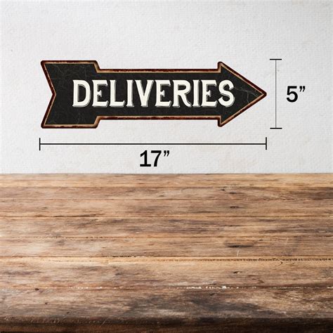 Delivery Sign Right Arrow Vintage Plaque Deliveries Post Mail Etsy