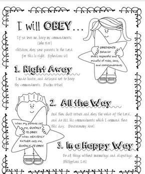 You might also enjoy our free coloring pages about obedience. LDS PRIMARY SUNBEAM LESSON: I Can Be Obedient (Coloring ...
