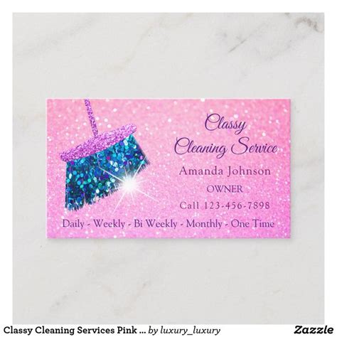 Capital one® spark® classic for business is the best credit card for small business owners with limited credit history. Classy Cleaning Services Pink Spark Glitter Business Card ...
