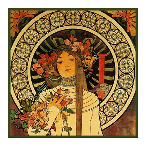 Cross stitching is enjoying a resurgence in popularity as crafters look for different ways to express their creativity. Art Nouveau Alphonse Mucha's La Trappistine detail Counted ...