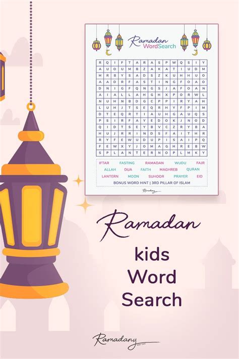 Ramadan Word Search Uppercase And Lowercase Kids Edition
