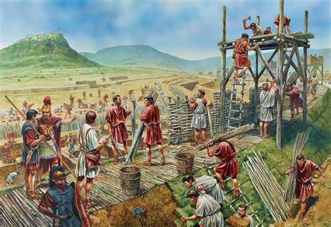 The Roman Siegeworks At Alesia A Nice Illustration Of Roman Troops