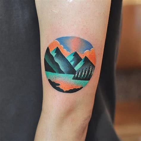 Click here to visit our gallery. British Columbia mountains tattoo by David Cote. #DavidCote #geometric #psychedelic #trippy # ...