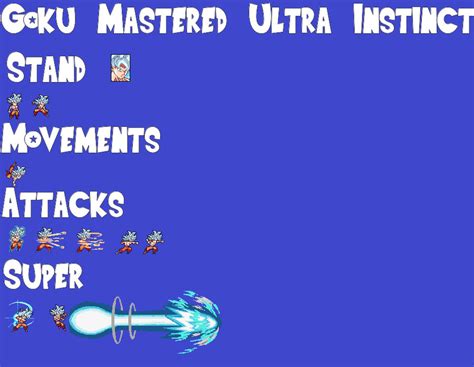 Son Goku Mastered Ultra Instinct Sprite Sheet By