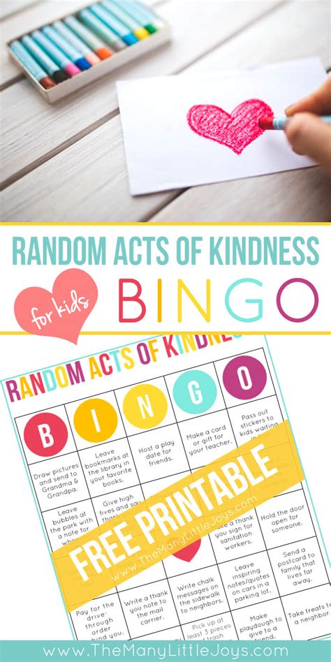 Random Acts Of Kindness Bingo The Many Little Joys